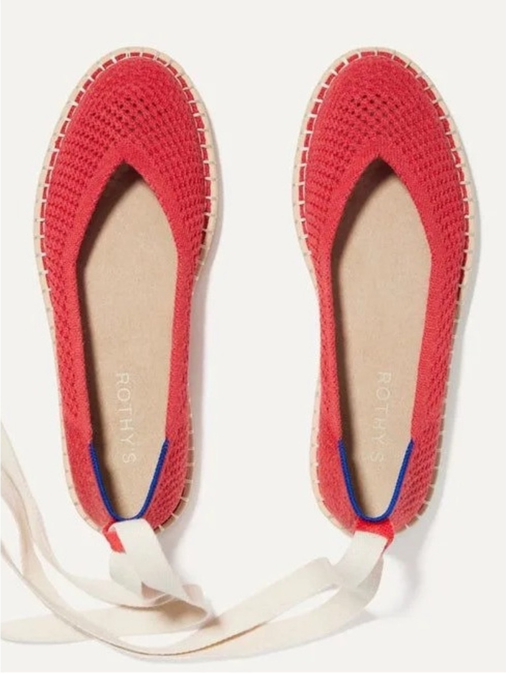 NWOT Rothy’s Red Hemp Espadrille Ballet Flats Size 11